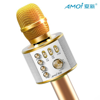 夏新（AMOI）K 5マイク携帯電話のマイク無線マイク全国民カラオケ神器無線Bluetooth生放送ママはアプロAndroid土豪金を身につけています。